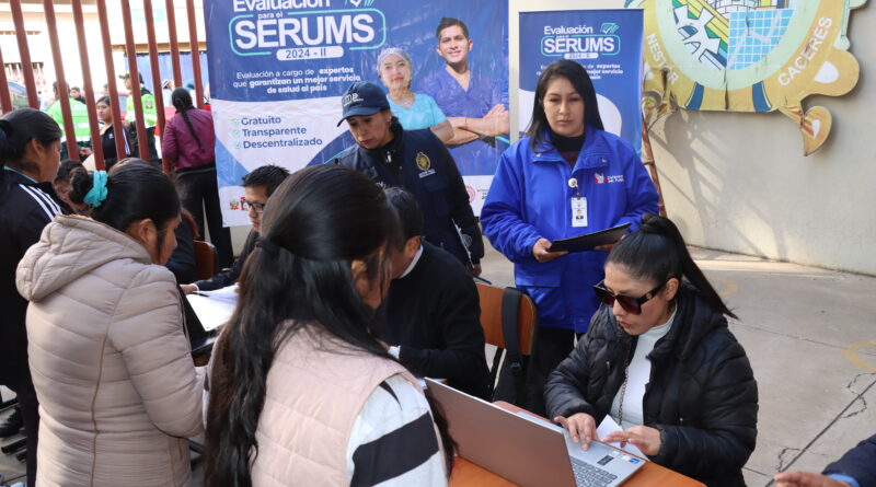 DIVERSAS INSTITUCIONES SE UNIERON PARA FISCALIZAR EL EXAMEN SERUMS 2024 II. QUE TUVO MÁS DE 1000 POSTULANTES PROFESIONALES DE LA SALUD